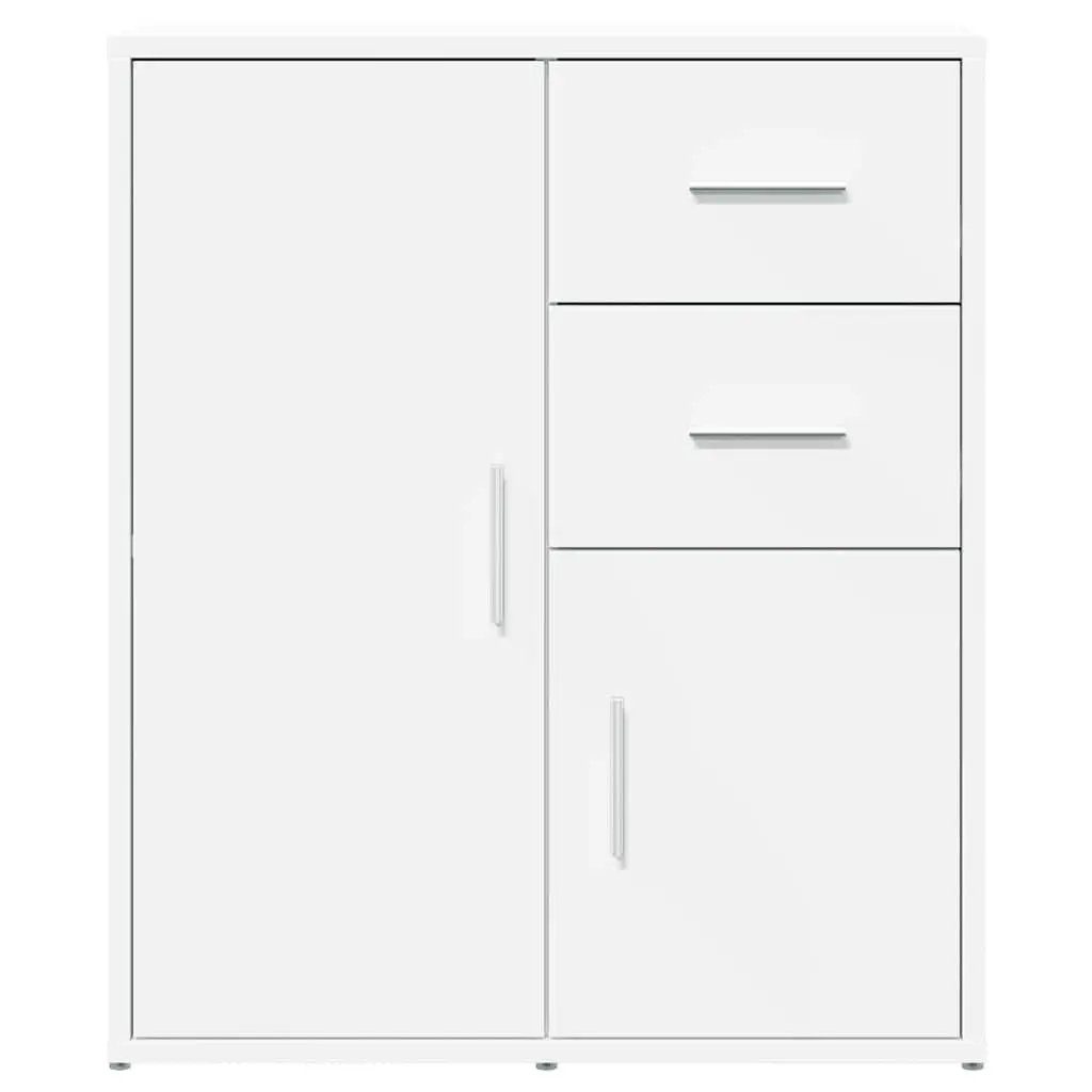 White Sideboard Storage Cabinet Engineered Wood 60x31x70 cm Furniture
