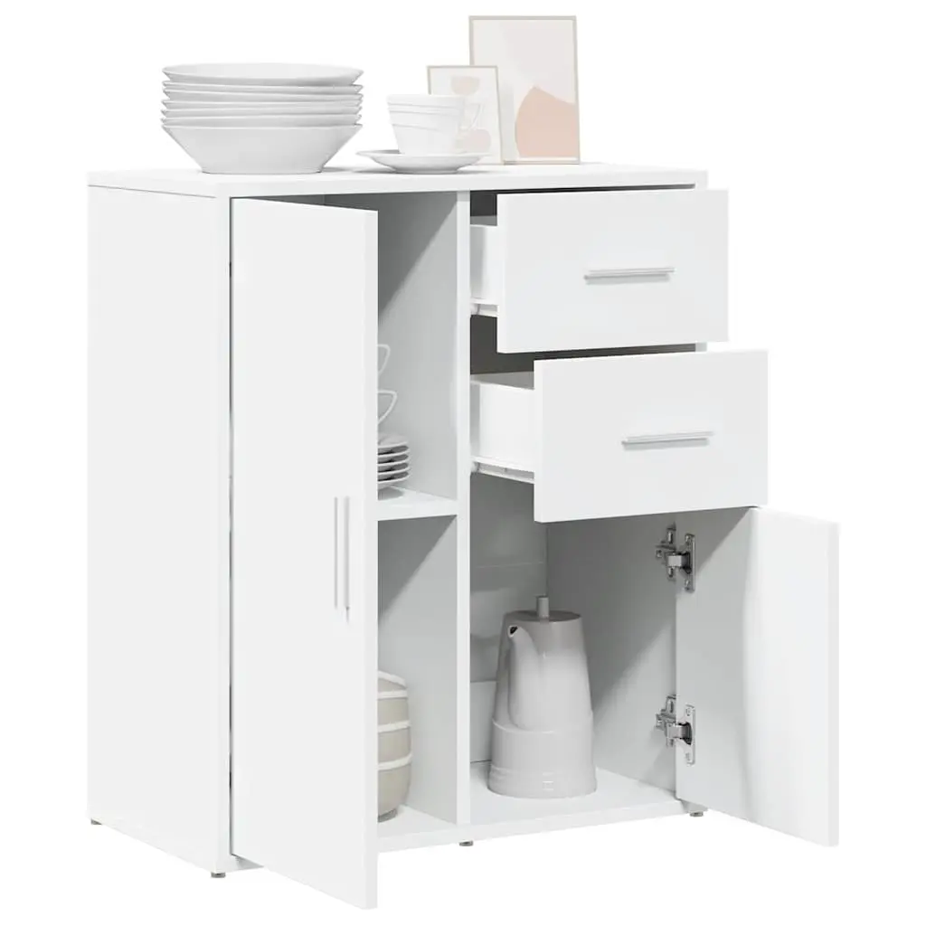 White Sideboard Storage Cabinet Engineered Wood 60x31x70 cm Furniture