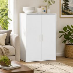 Reliable White Storage Cabinet 60x31x84 cm