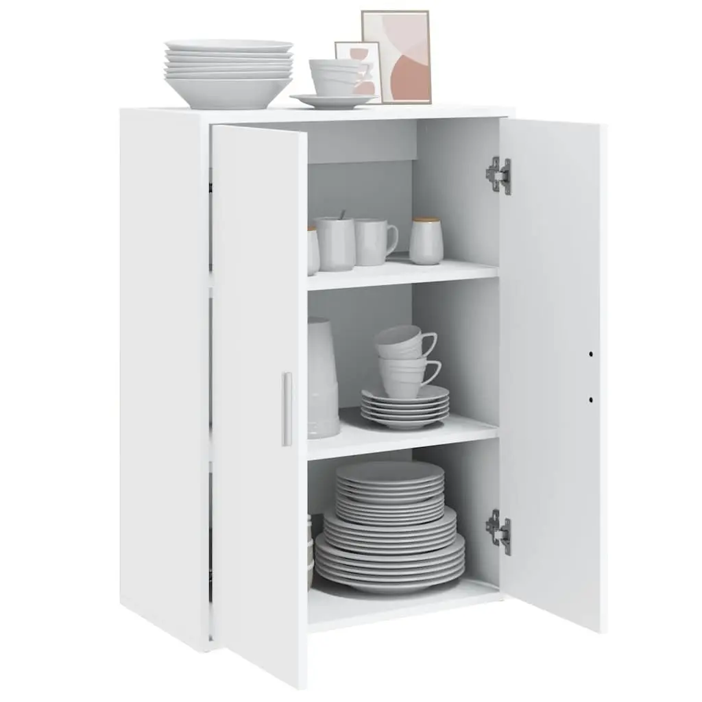 Sideboard Storage Cabinet 60x31x84 cm White Engineered Wood Buffet Furniture