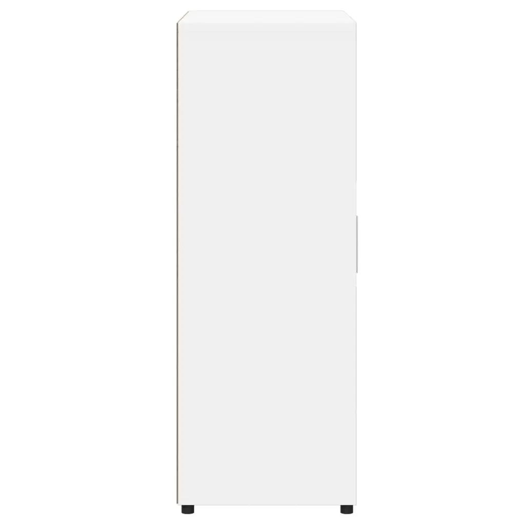 White Storage Cabinet Sideboard Engineered Wood 60x31x84 cm Durable Furniture