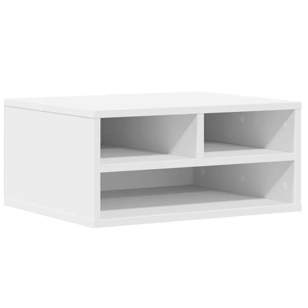 Printer Stand Organiser Shelf Storage Office Desk Table White 49 x 40 x 22.5 cm