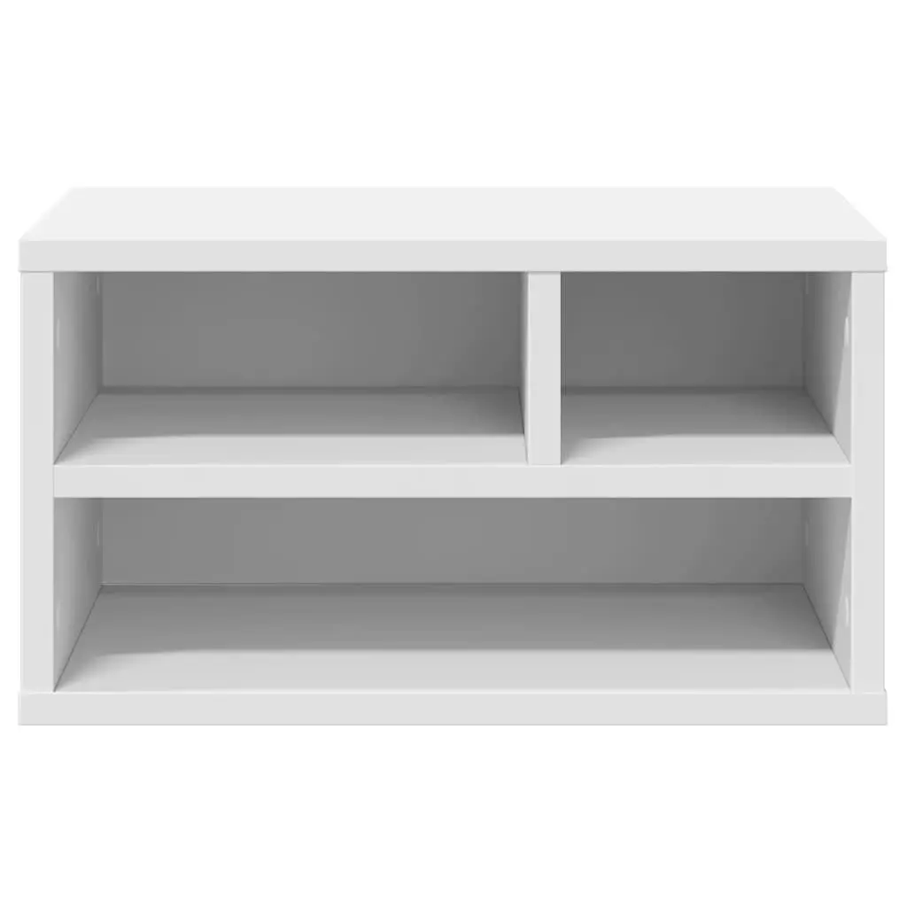 Printer Stand White Engineered Wood Storage Shelf Office Desk Organizer 40 x 32 x 22.5 cm