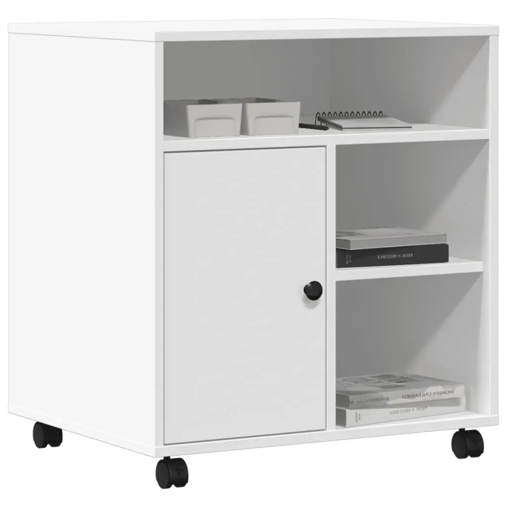 White Printer Stand with Ample Storage