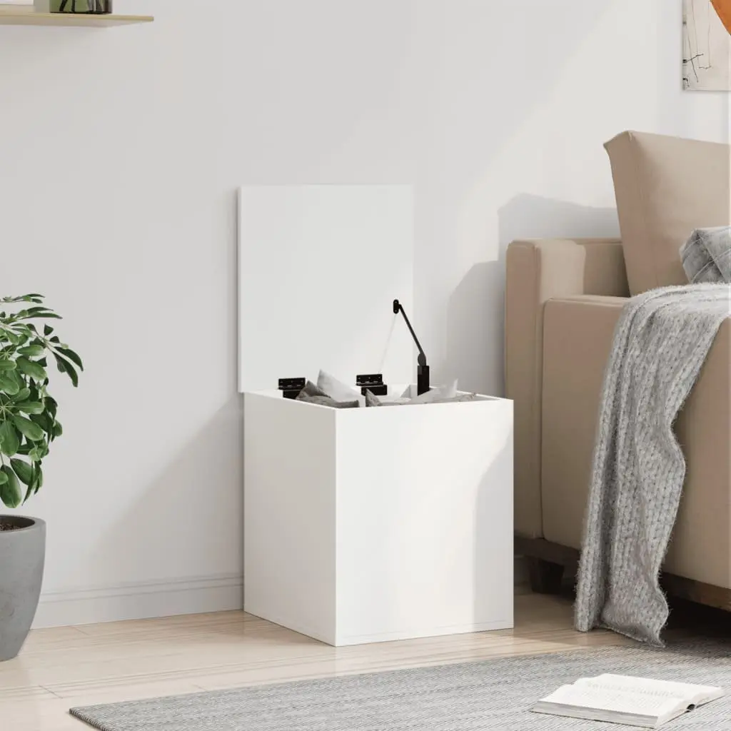 Storage Chest Organiser 40 x 42 x 46 cm White Engineered Wood for Bedroom Living Room