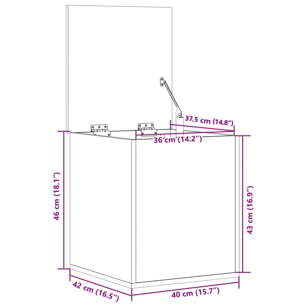 Storage Chest Organiser 40 x 42 x 46 cm White Engineered Wood for Bedroom Living Room