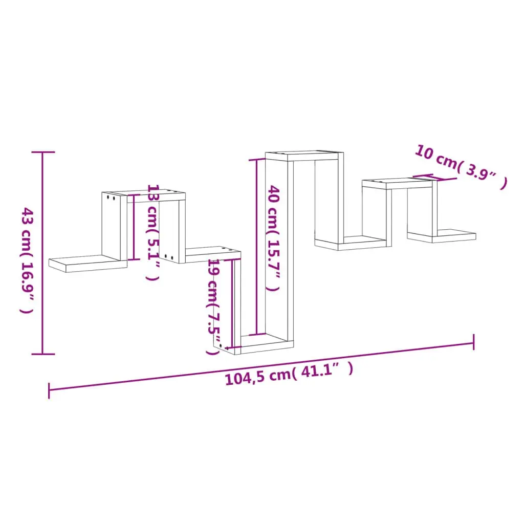 Wall Shelf Storage Display Bookcase 104.5x10x43 cm White