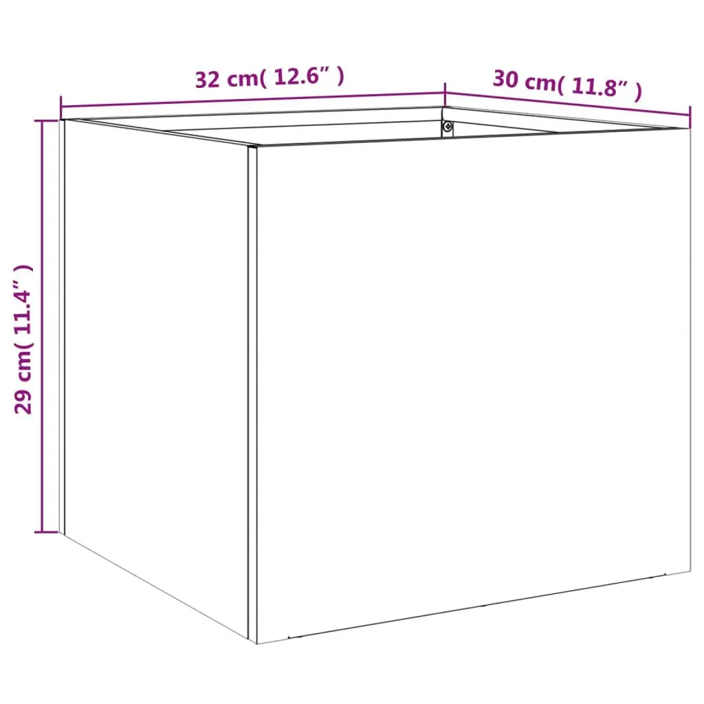 Steel Planters Garden Flower Pot 32x30x29 cm Black 2 Piece
