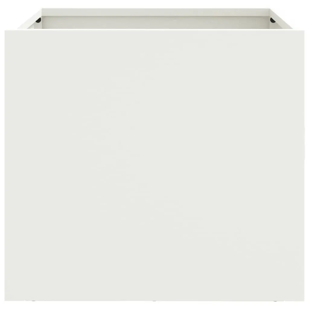 Steel Planters Outdoor Raised Flower Beds 32 x 30 x 29 cm White 2 pcs