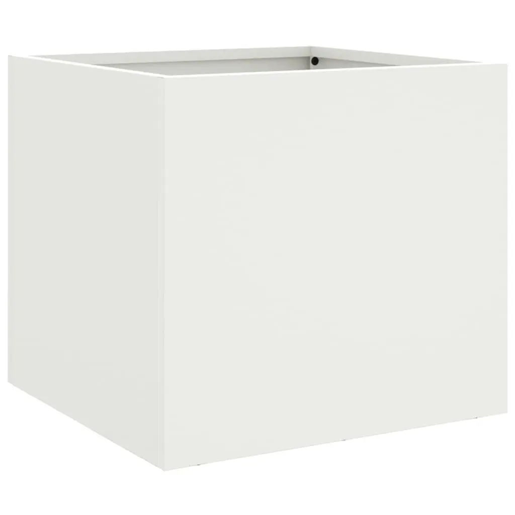 Steel Planters Outdoor Raised Flower Beds 32 x 30 x 29 cm White 2 pcs