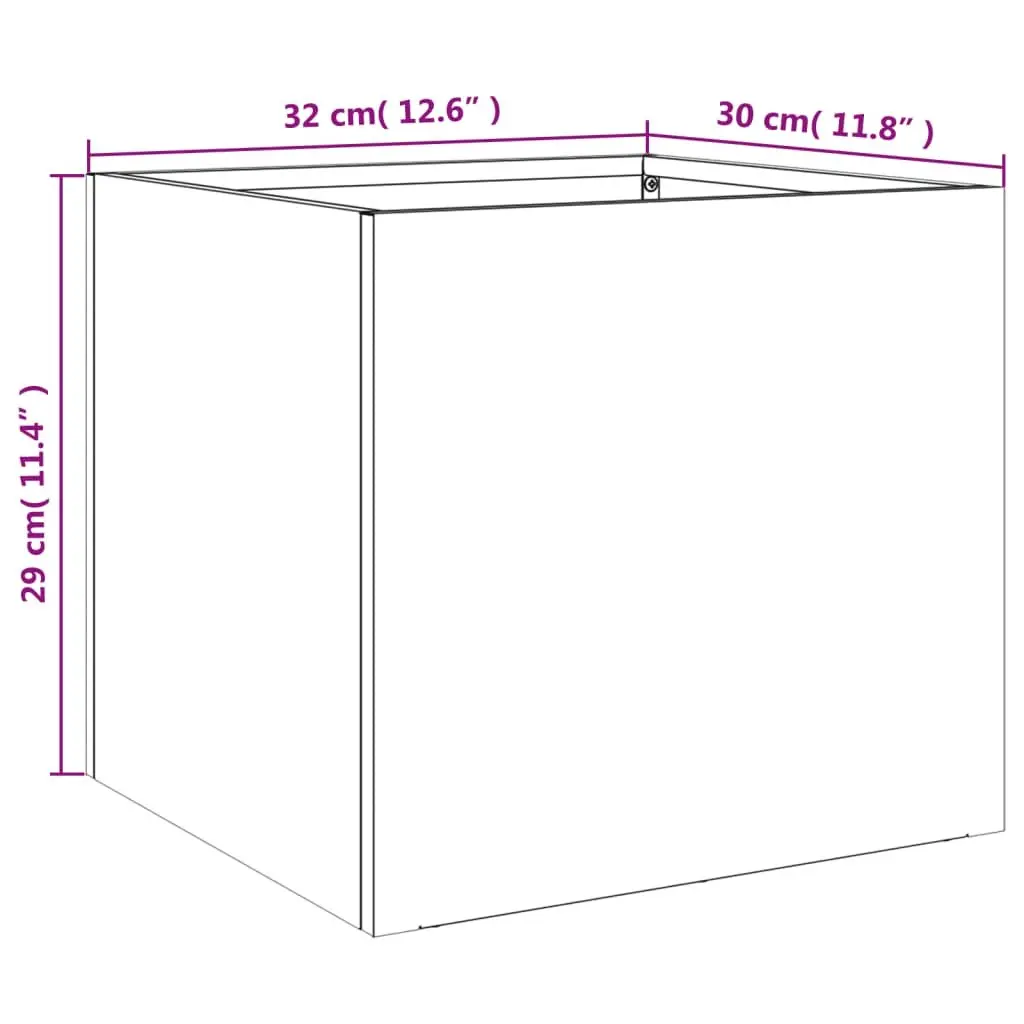 Steel Planters Outdoor Raised Flower Beds 32 x 30 x 29 cm White 2 pcs