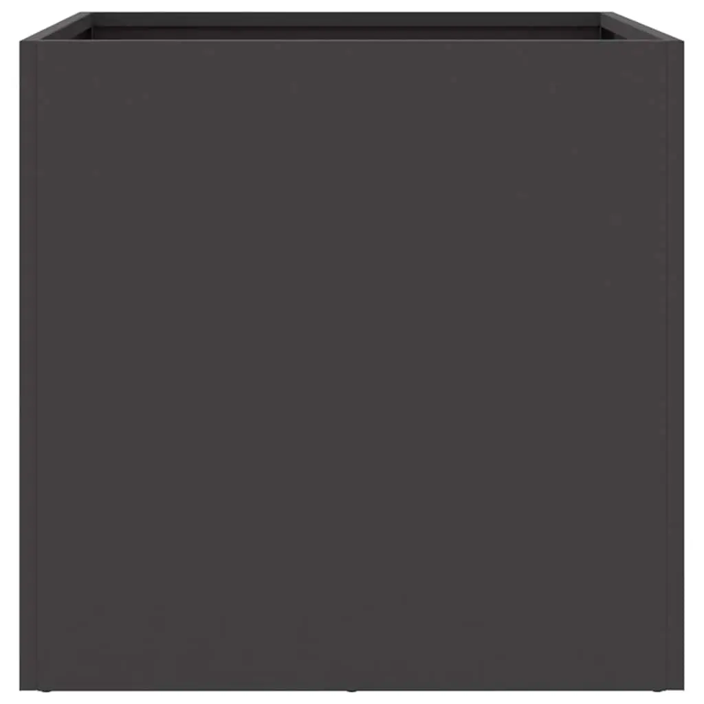 Planter Box Outdoor Decorative Container Black Steel 42 x 40 x 39 cm
