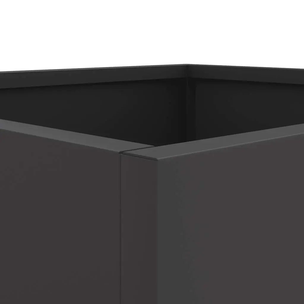 Planter Box Outdoor Decorative Container Black Steel 42 x 40 x 39 cm