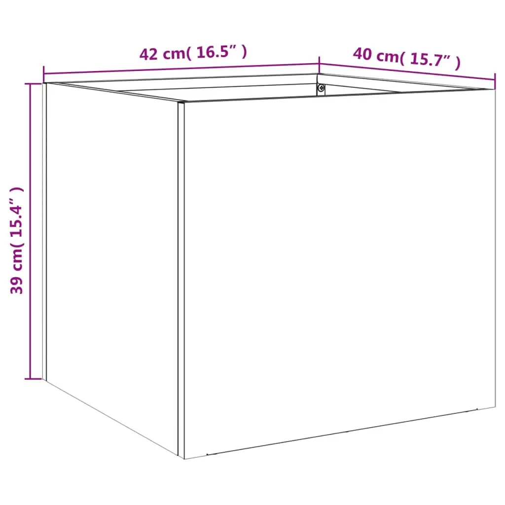 Raised Planter Flower Box Outdoor Pot 42 x 40 x 39 cm White Steel Frame
