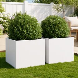 White Steel Planters - Durable and Effective Garden Solution