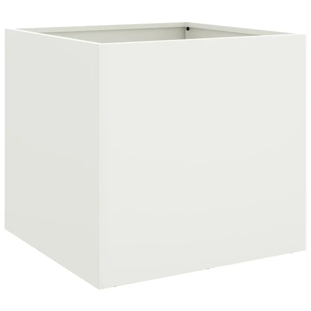 Steel Planters for Garden Flower Pots 42 x 40 x 39 cm White 2 Piece