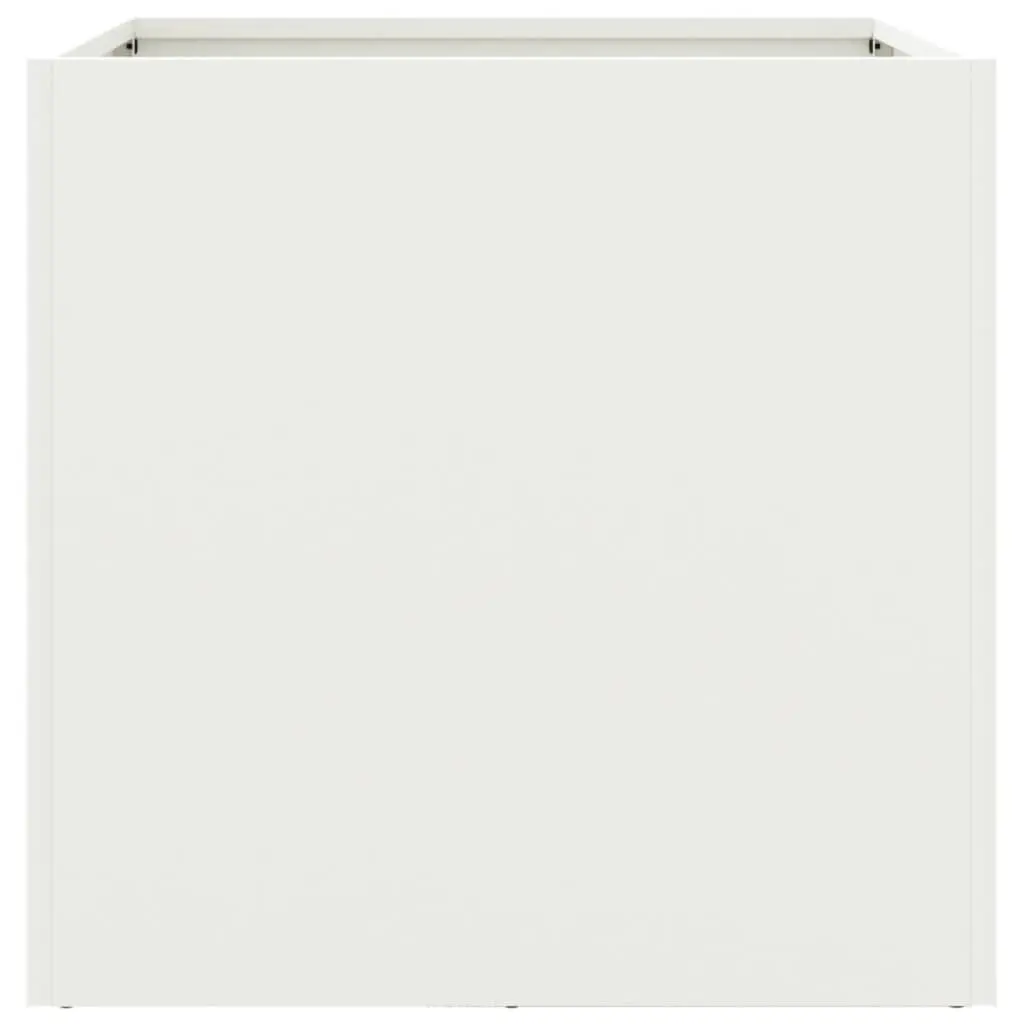 Steel Planters for Garden Flower Pots 42 x 40 x 39 cm White 2 Piece