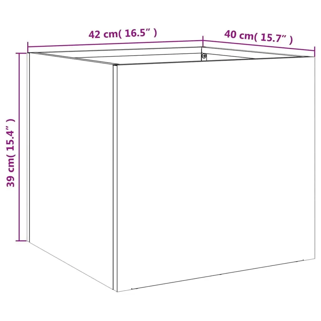 Steel Planters for Garden Flower Pots 42 x 40 x 39 cm White 2 Piece