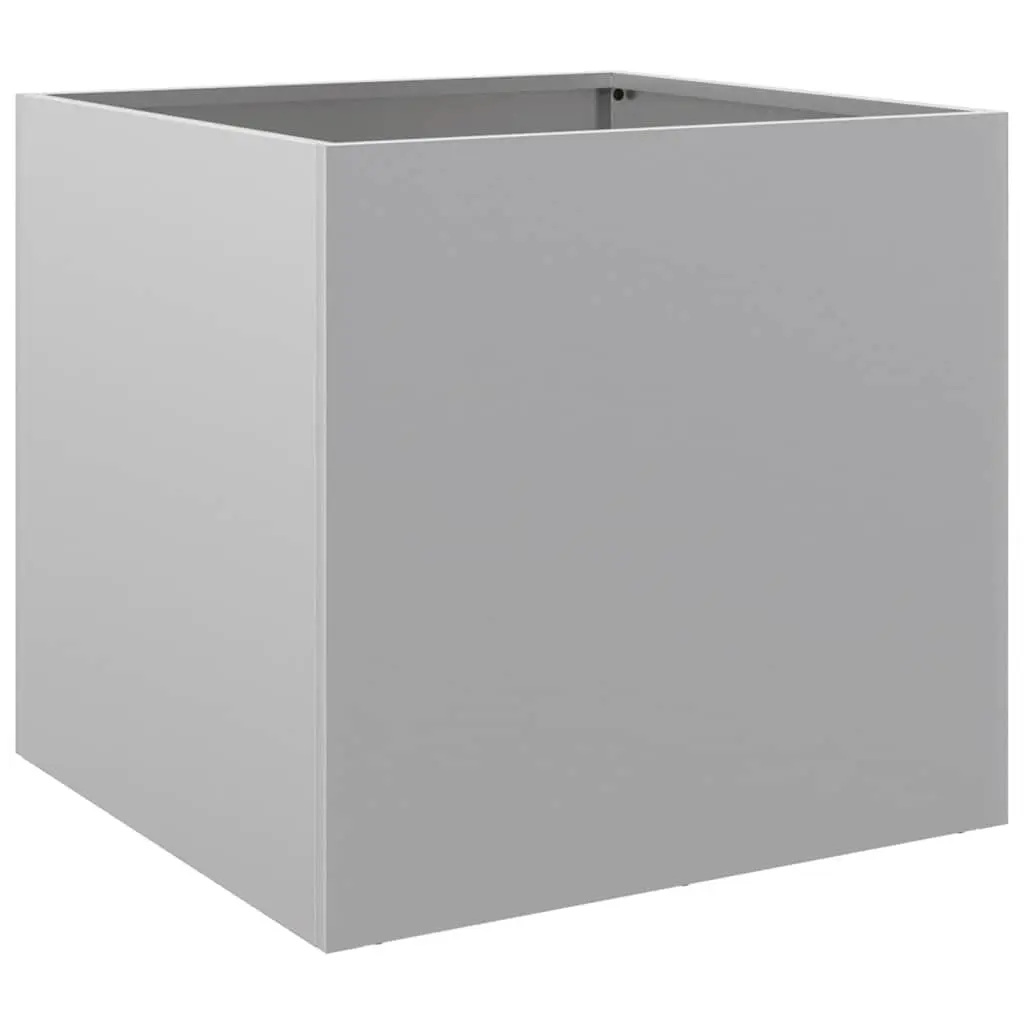 Galvanised Steel Planter Raised Bed Garden Pot 42 x 40 x 39 cm Silver