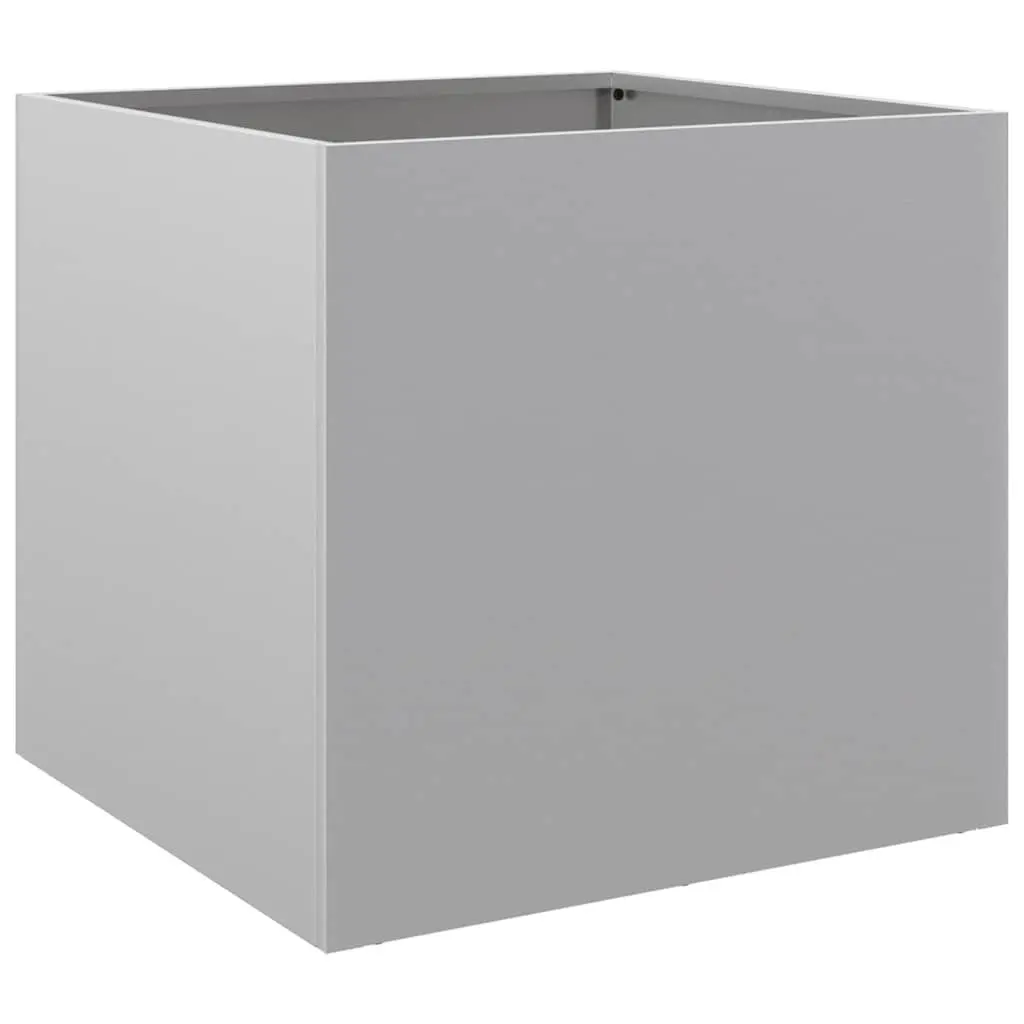 Galvanised Steel Planter Raised Bed Garden Pot 42 x 40 x 39 cm Silver