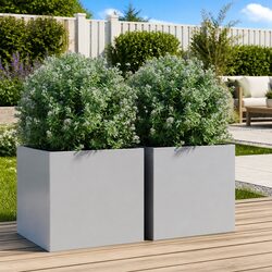 Reliable Galvanised Steel Garden Planters – Set of 2