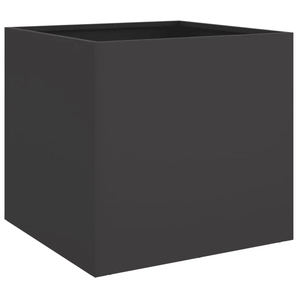 Steel Planter Outdoor Flower Box 49 x 47 x 46 cm Black