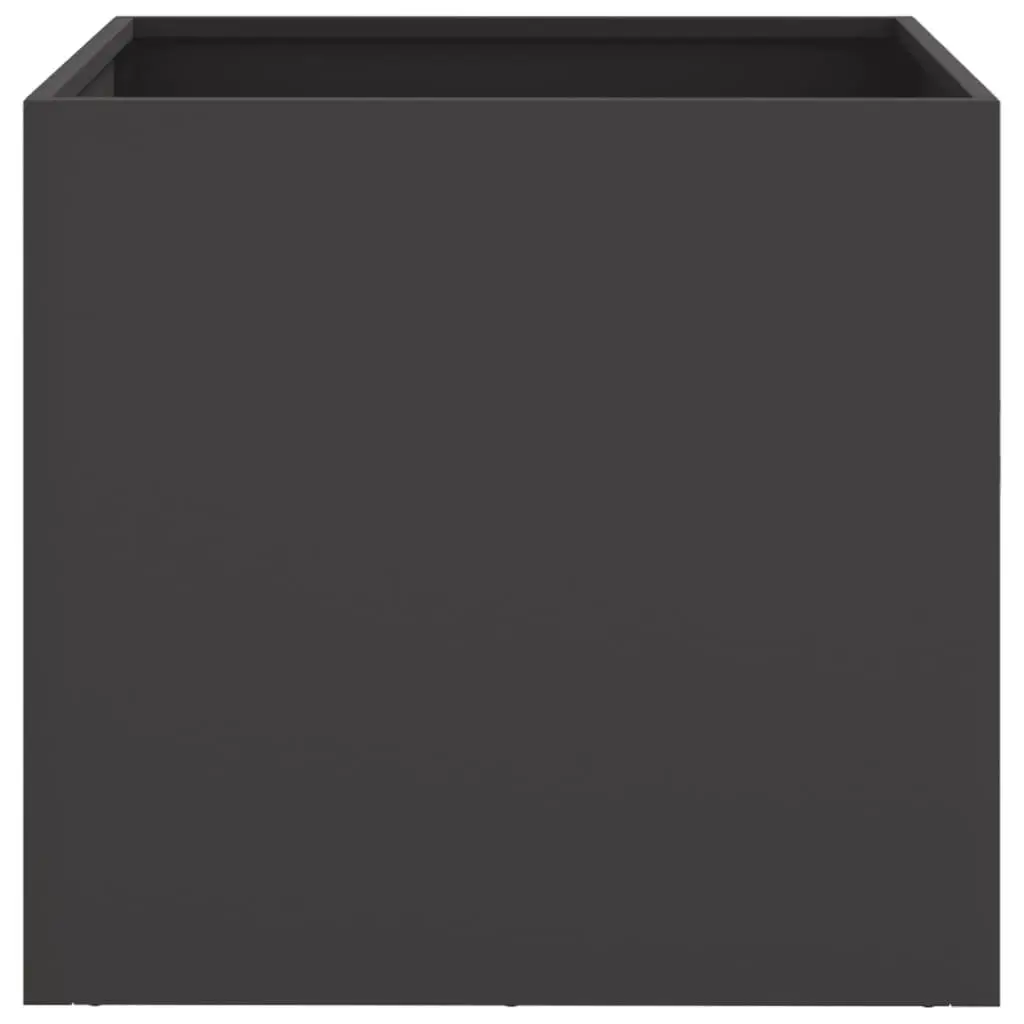 Steel Planter Outdoor Flower Box 49 x 47 x 46 cm Black