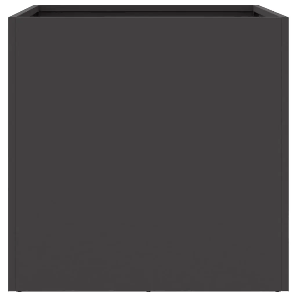 Steel Planter Outdoor Flower Box 49 x 47 x 46 cm Black