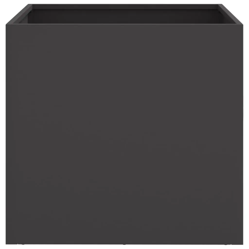 Steel Planters Outdoor Flower Box 49x47x46cm Black 2 Piece