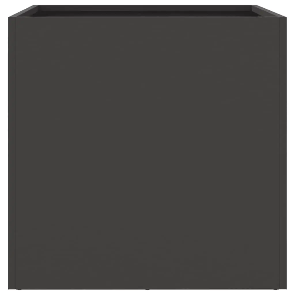 Steel Planters Outdoor Flower Box 49x47x46cm Black 2 Piece