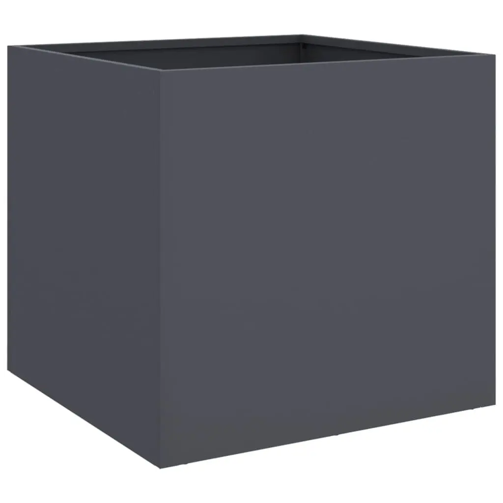 Steel Planter Anthracite Colour Garden Raised Bed Flower Box Outdoor 49 x 47 x 46 cm
