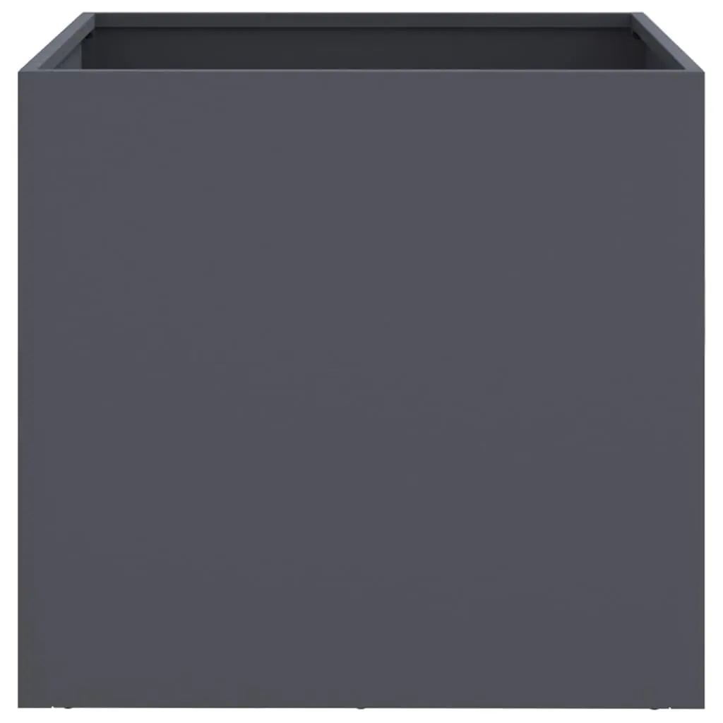 Steel Planter Anthracite Colour Garden Raised Bed Flower Box Outdoor 49 x 47 x 46 cm