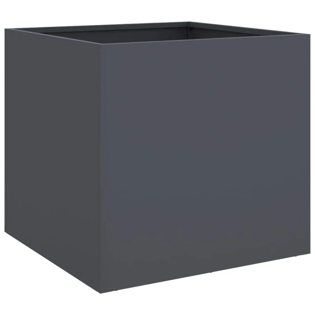 Steel Planter Anthracite Colour Garden Raised Bed Flower Box Outdoor 49 x 47 x 46 cm
