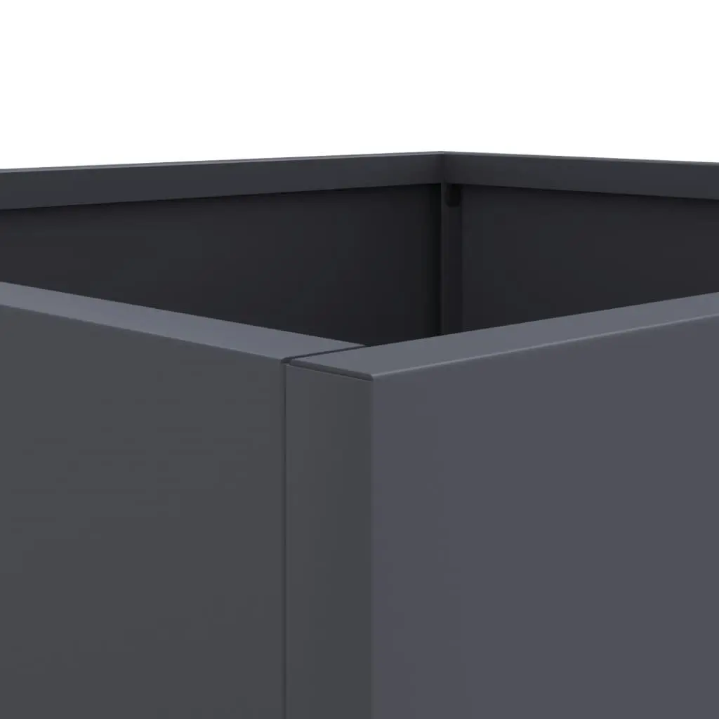 Steel Planter Anthracite Colour Garden Raised Bed Flower Box Outdoor 49 x 47 x 46 cm