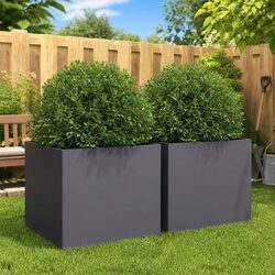 Stylish Anthracite Garden Planters - 2 pcs for Great Value