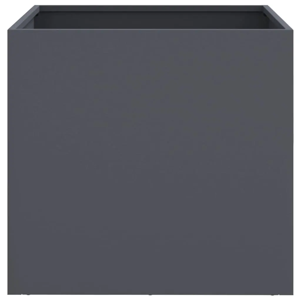 Garden Planters Raised Beds 49L x 47W x 46H cm Anthracite Steel Frame Outdoor Flower Boxes 2 Piece