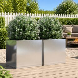 Stainless Steel Planters Set of 2 49x47x46cm for Outdoor Use