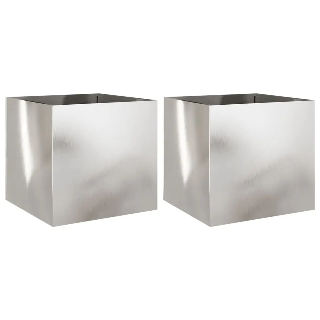 Stainless Steel Planters Set of 2 49x47x46cm for Outdoor Use