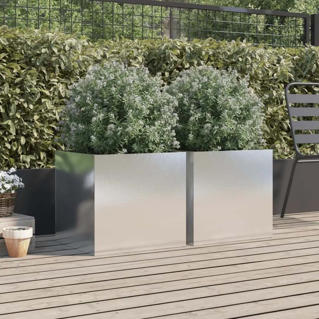 Stainless Steel Planters Set of 2 49x47x46cm for Outdoor Use