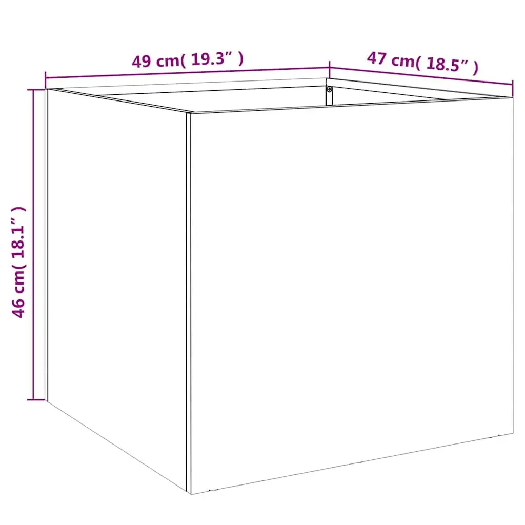Garden Planters Silver 49x47x46 cm Galvanised Steel Outdoor Pots 2 Piece