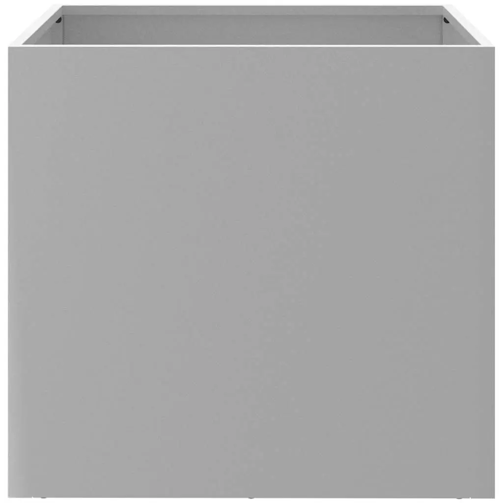 Garden Planters Silver 49x47x46 cm Galvanised Steel Outdoor Pots 2 Piece