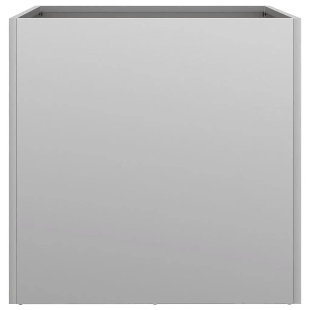 Garden Planters Silver 49x47x46 cm Galvanised Steel Outdoor Pots 2 Piece