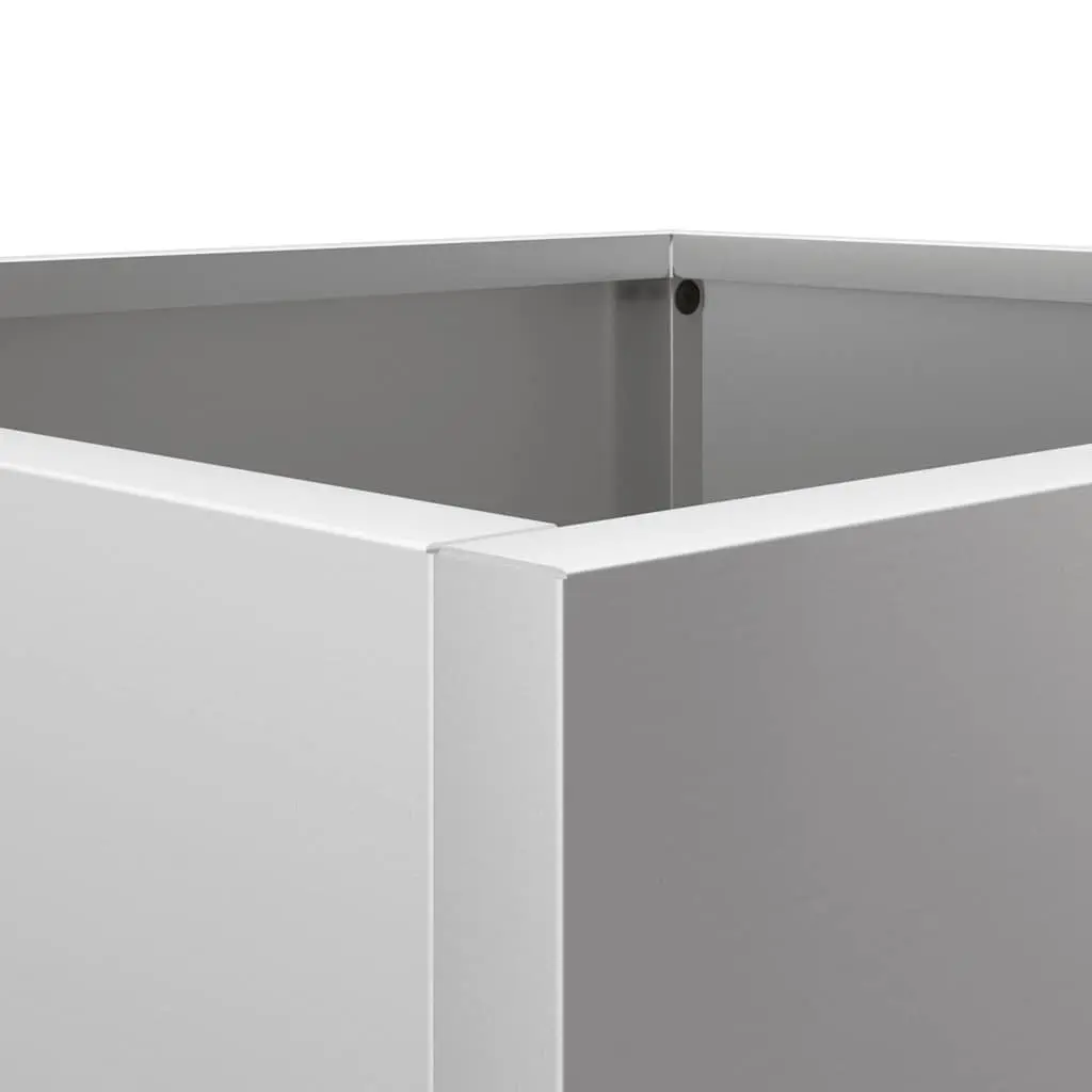 Garden Planters Silver 49x47x46 cm Galvanised Steel Outdoor Pots 2 Piece