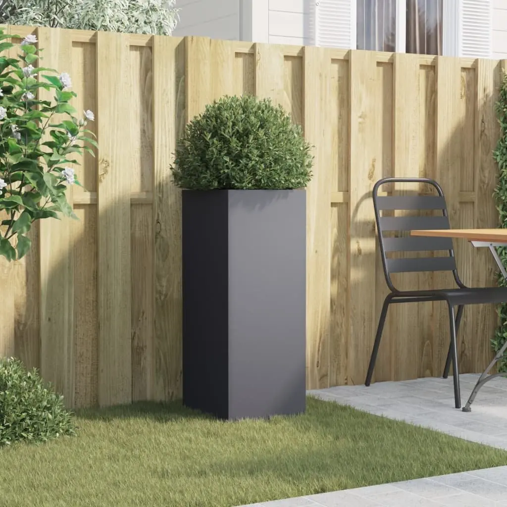 Steel Planter Anthracite Outdoor Flower Box 32 x 29 x 75 cm