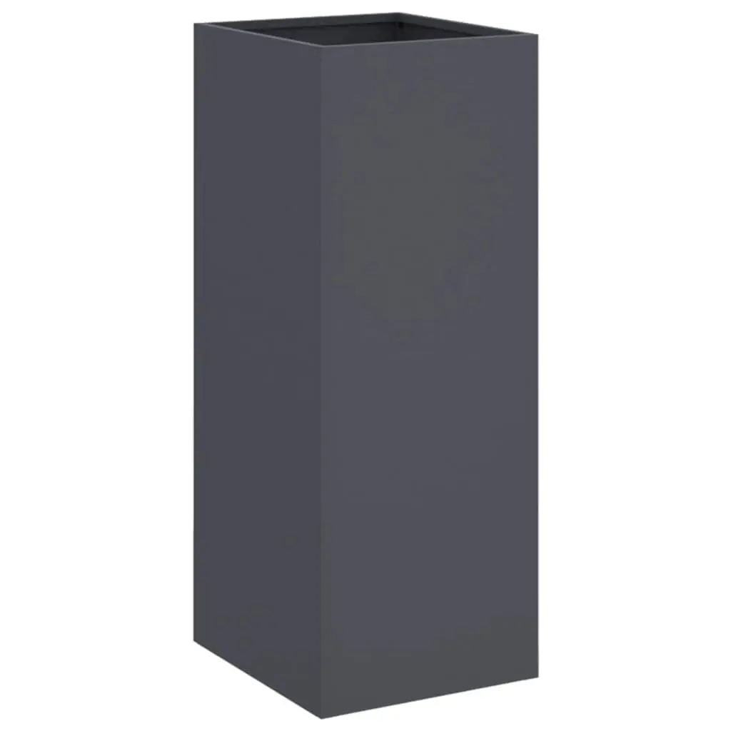 Steel Planter Anthracite Outdoor Flower Box 32 x 29 x 75 cm