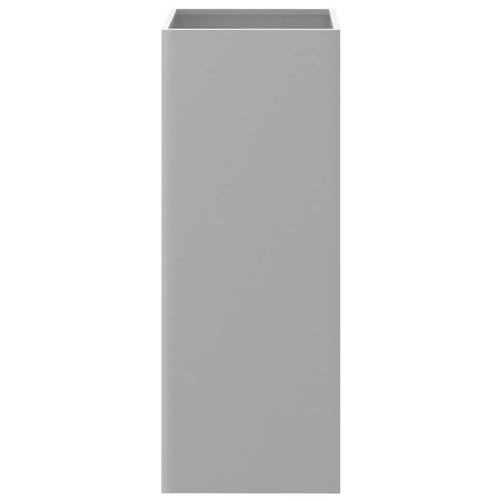 Galvanised Steel Garden Planter Outdoor Patio Flower Box 32 x 29 x 75 cm Silver