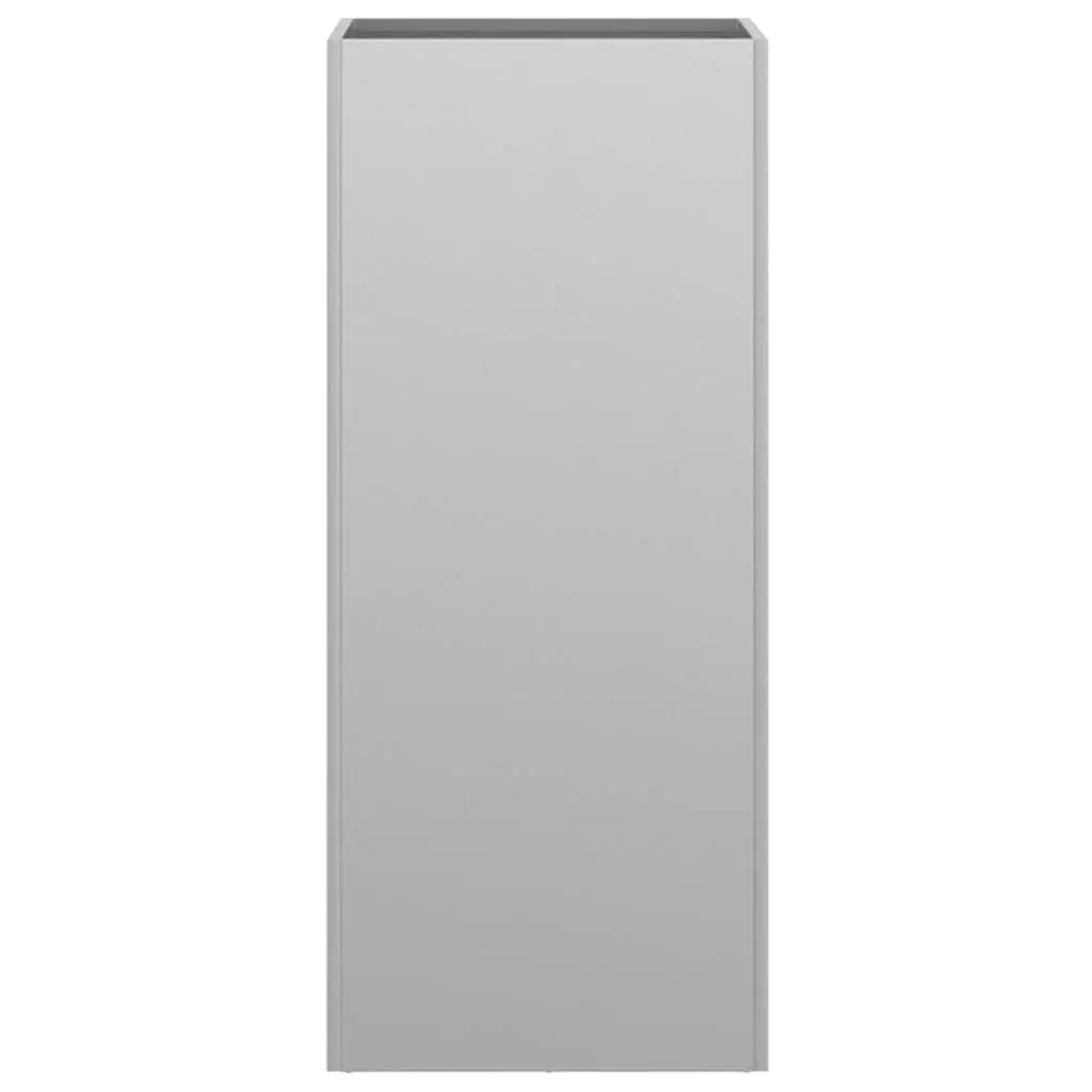 Galvanised Steel Garden Planter Outdoor Patio Flower Box 32 x 29 x 75 cm Silver
