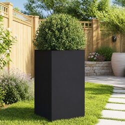 Practical Black Steel Planter for Garden Enthusiasts