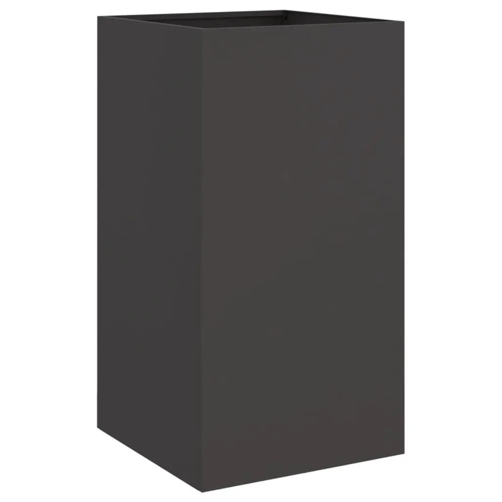 Steel Planter Outdoor Decorative Pot 42 x 38 x 75 cm Black