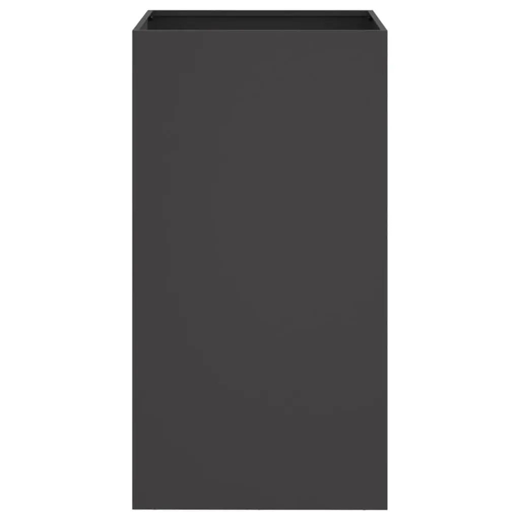 Steel Planter Outdoor Decorative Pot 42 x 38 x 75 cm Black